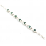 Handmade silver green emerald quartz bracelet